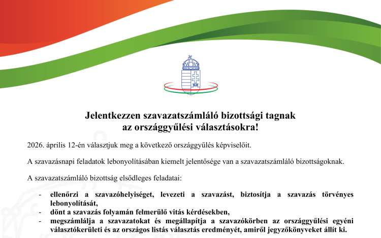Jelentkezzen szavazatszámláló bizottsági tagnak