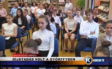 DÍJÁTADÁS VOLT A GYÖRFFYBEN