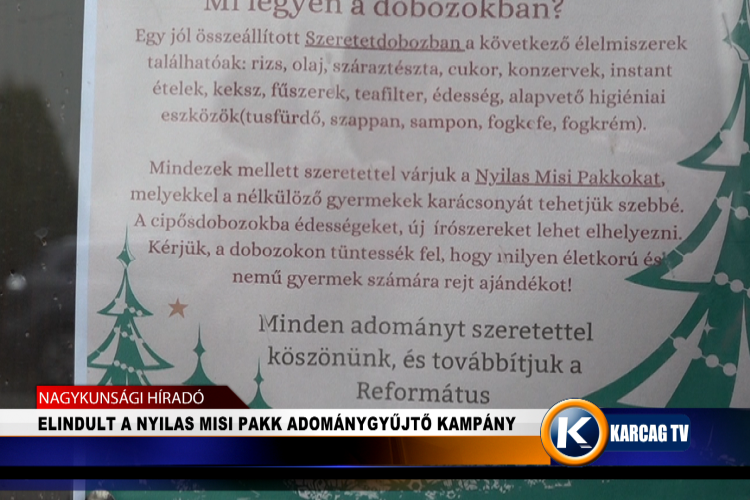 ELINDULT A NYILAS MISI PAKK ADOMÁNYGYŰJTŐ KAMPÁNY