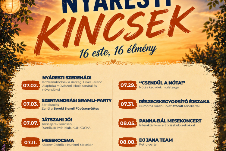 ✨ „NYÁRESTI KINCSEK – 16 ESTE, 16 ÉLMÉNY!” ✨