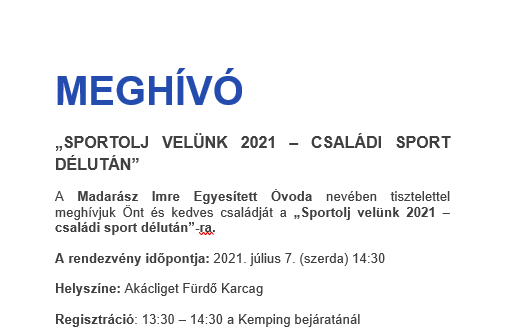 Madarász Imre Egyesített Óvoda és Pedagógiai Szakszolgálat