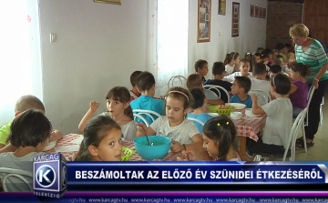 Beszámoltak az előző év szünidei étkezéséről