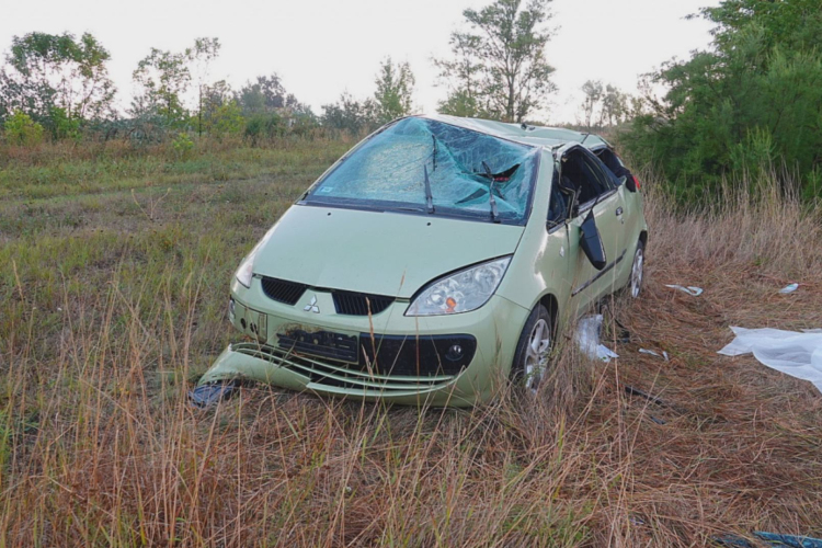  Lehajtott az útról egy autó a 46-os főúton