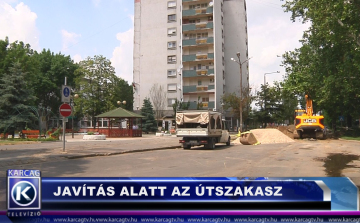 Javítás alatt az útszakasz
