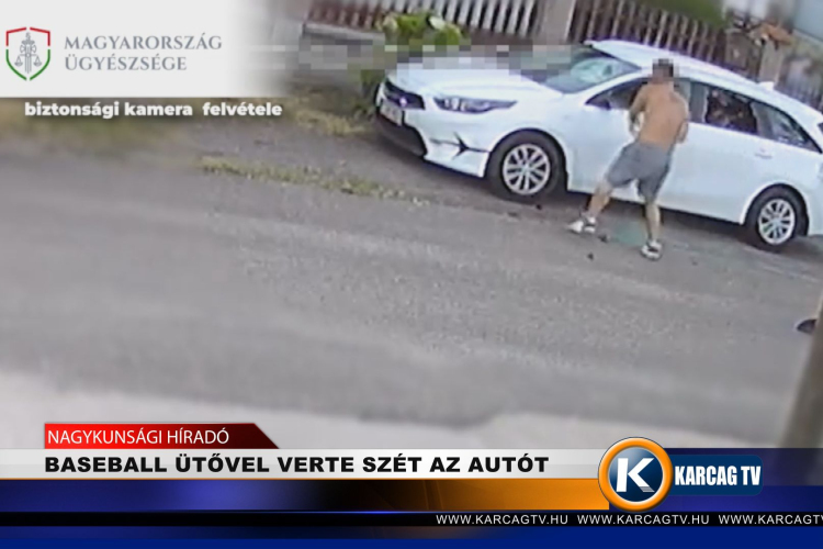 BASEBALL ÜTŐVEL VERTE SZÉT AZ AUTÓT