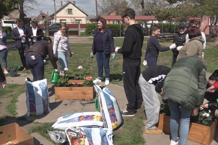 „SZÉPÍTSÜK EGYÜTT A KÖZNEVELÉST!” -VIRÁGÜLTETÉS A KISKULCSOSIBAN